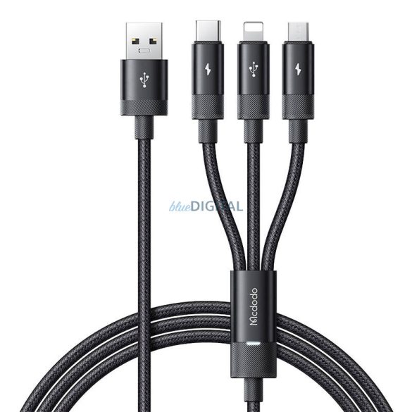 3 az 1-ben USB USB-C / Lightning / Micro USB kábel, Mcdodo CA-5790, 3.5A, 1.2m (fekete)