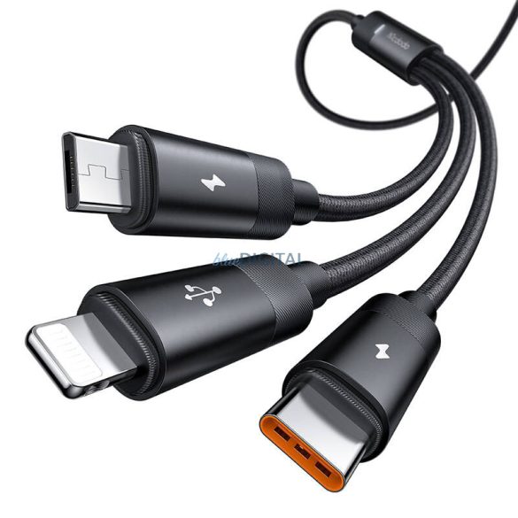 3 az 1-ben USB USB-C / Lightning / Micro USB kábel, Mcdodo CA-5790, 3.5A, 1.2m (fekete)
