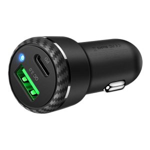 Mcdodo CC-5970 autós töltő 1xUSB-A és 1xUSB-C csatlakozással 38W - fekete