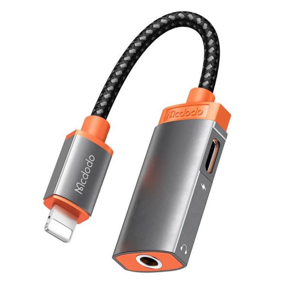 Lightning és AUX 3,5 mm-es mini jack adapter, Mcdodo CA06719 (fekete)