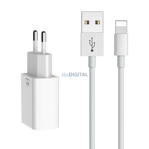 McDodo CH-6720 hálózati töltő 2xUSB-A csatlakozással és USB-A - Lightning kábellel 2.4A 1m - fehér