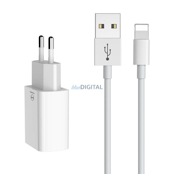 McDodo CH-6720 hálózati töltő 2xUSB-A csatlakozással és USB-A - Lightning kábellel 2.4A 1m - fehér