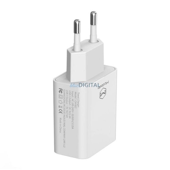 McDodo CH-6720 hálózati töltő 2xUSB-A csatlakozással és USB-A - Lightning kábellel 2.4A 1m - fehér