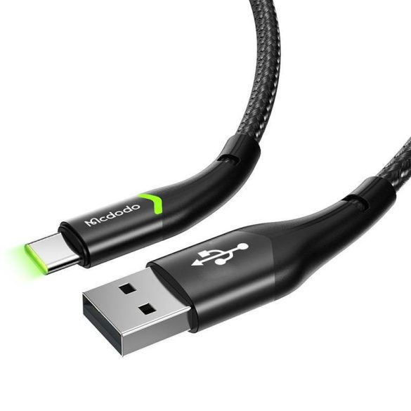 USB-ről USB-C-re Mcdodo Magnificence CA-7960 LED kábel, 1m (fekete)