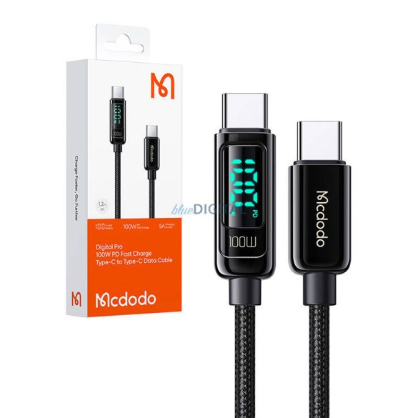 Mcdodo CA-8820 Type-C - Type-C kábel 100W 5A 1.2m - fekete