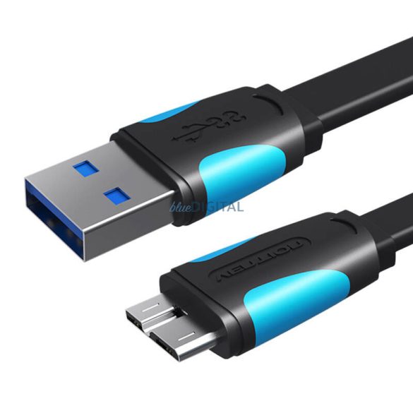 Lapos USB 3.0 A-Micro-B kábel Vention VAS-A12-B050 0,5m Fekete