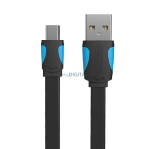 Lapos USB 2.0 A és Mini 5-pin kábel Vention VAS-A14-B100 1m Fekete