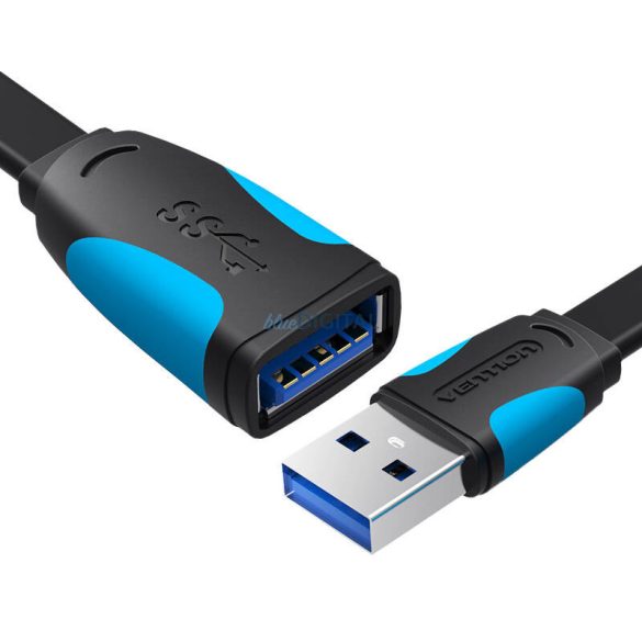 Lapos USB 3.0 hosszabbító Vention VAS-A13-B200 2m Fekete