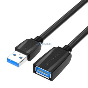 USB 3.0 hosszabbítókábel, USB male USB-belső USB, Vention 2m (Fekete)