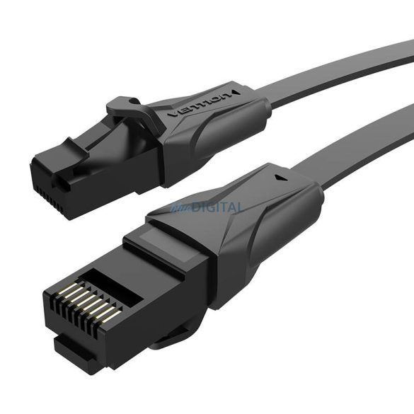Lapos UTP 6-os kategóriájú hálózati kábel Vention IBABL 10m Fekete