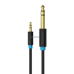 3,5 mm-es TRS male 6,35 mm-es audio kábel 0,5m Vention BABBD fekete