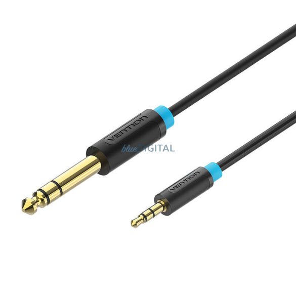 3,5 mm-es TRS male 6,35 mm-es audio kábel 0,5m Vention BABBD fekete