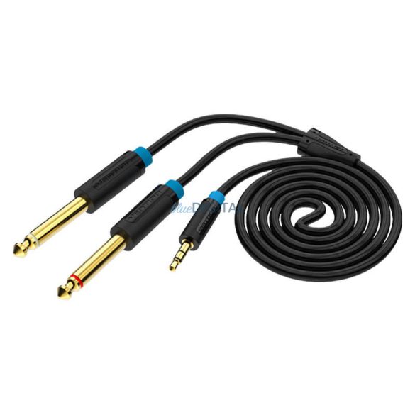 Vention BACBD TRS 3,5 mm-es male 3,5 mm-es és 6,35 mm-es male audió kábel 0,5 m fekete színben