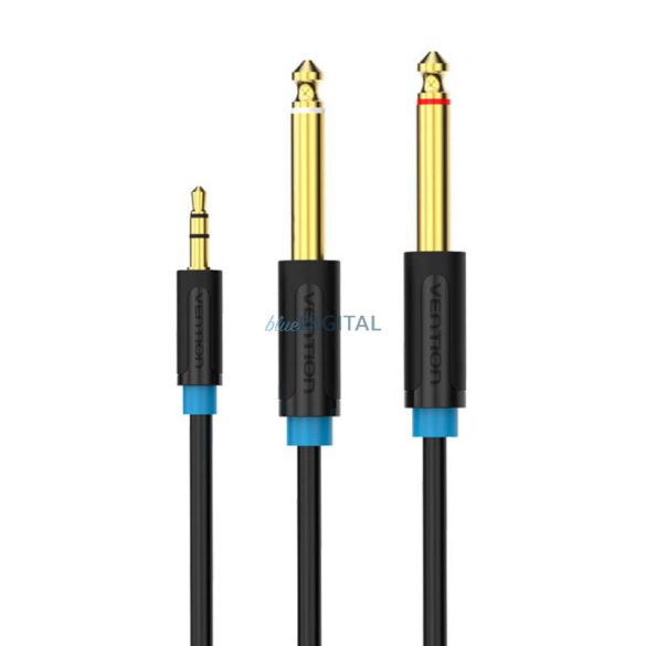 3.5mm TRS male és 2x 6.35mm male audió kábel 2m Vention BACBH (fekete)