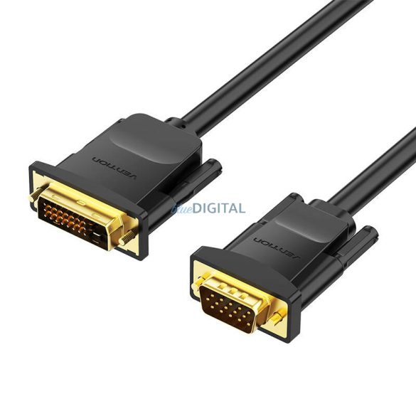 DVI(24+1) VGA kábel 1.5m Vention EABBG (Fekete)