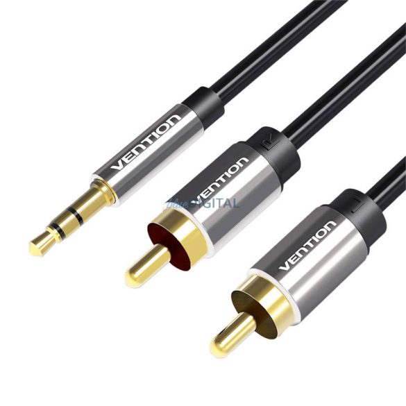 2xRCA kábel (Cinch) jack 3.5mm Vention BCFBD 0.5m (fekete)