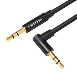 Mini jack 3,5mm AUX 90 fokos kábel Vention BAKBD-T 0,5m (fekete)