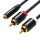 3.5mm Female to 2x RCA Male Audio kábel 1m Vention VAB-R01-B100 Fekete