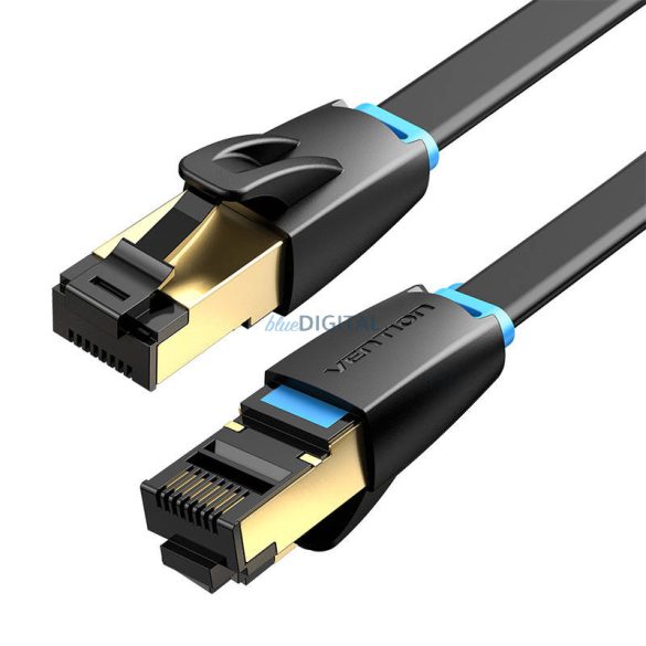 Ethernet RJ45 lapos hálózati kábel Vention IKCBG, Cat.8, U/FTP, 1m (fekete)