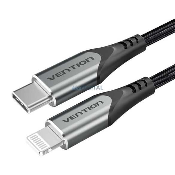 USB 2.0 és Lightning kábel Vention TACHH 2m szürke