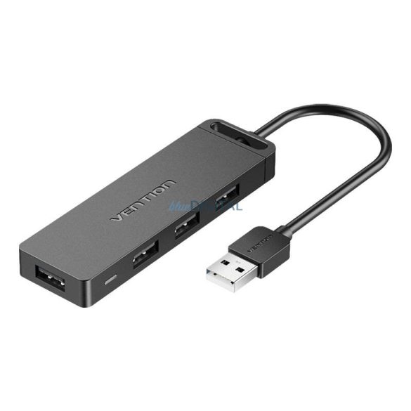 USB 2.0 4 portos Hub Tápadapter Vention CHMBB 0.15m, fekete