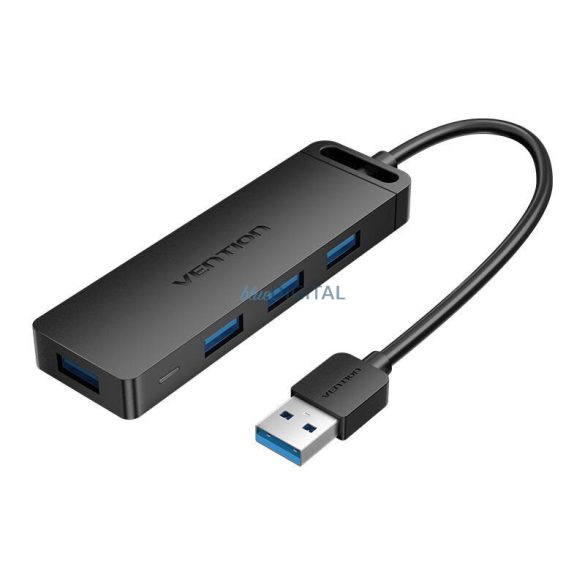 USB 3.0 4 portos hub-tápadapter Vention CHLBF 1m, fekete