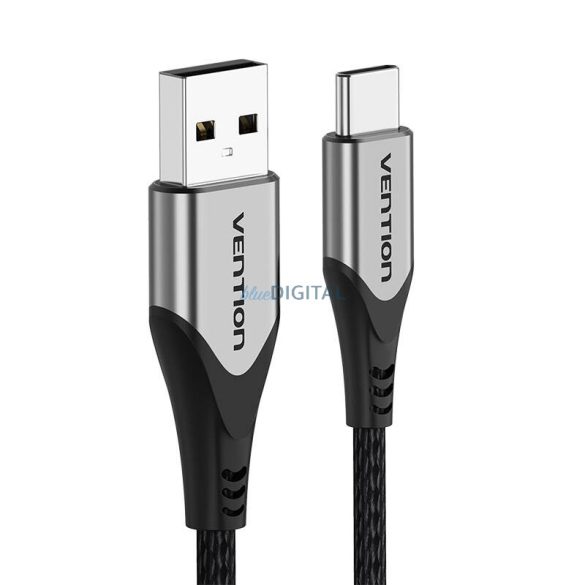 USB 2.0 A és USB-C 3A kábel 0.25m Vention CODHC szürke