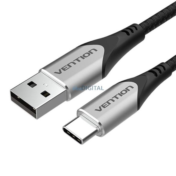 USB 2.0 A és USB-C 3A kábel 0.25m Vention CODHC szürke