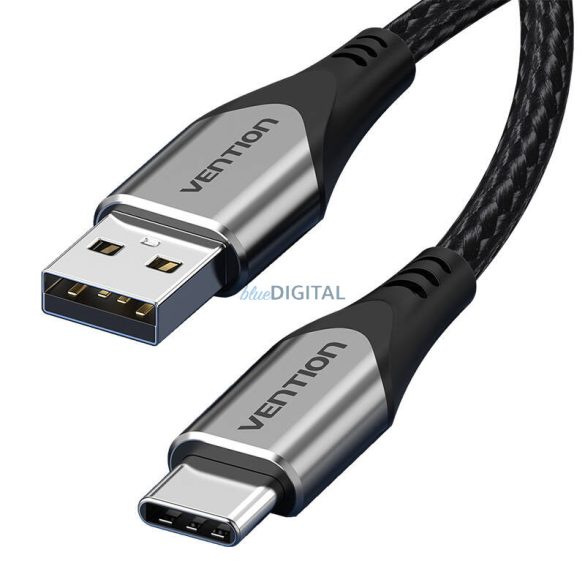 USB 2.0 A és USB-C 3A kábel 0.25m Vention CODHC szürke