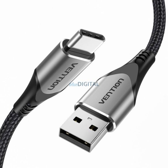 USB 2.0 A és USB-C 3A kábel 0.25m Vention CODHC szürke