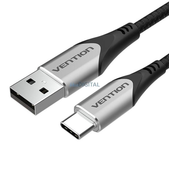 USB 2.0 A és USB-C 3A kábel 0.5m Vention CODHD szürke