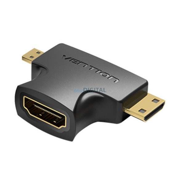 HDMI - Mini/Mikro HDMI adapter 2in1 Vention AGFB0 (fekete)