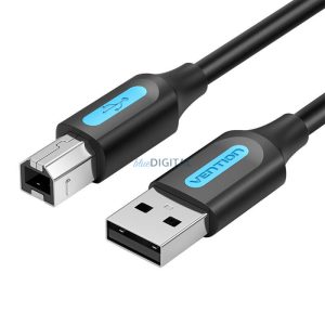 USB 2.0 A férfi USB-B férfi kábel ferritmagos Vention COQBL 10m Fekete PVC