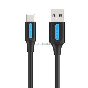 USB 2.0 A és USB-C 3A kábel 1.5m Vention COKBG fekete