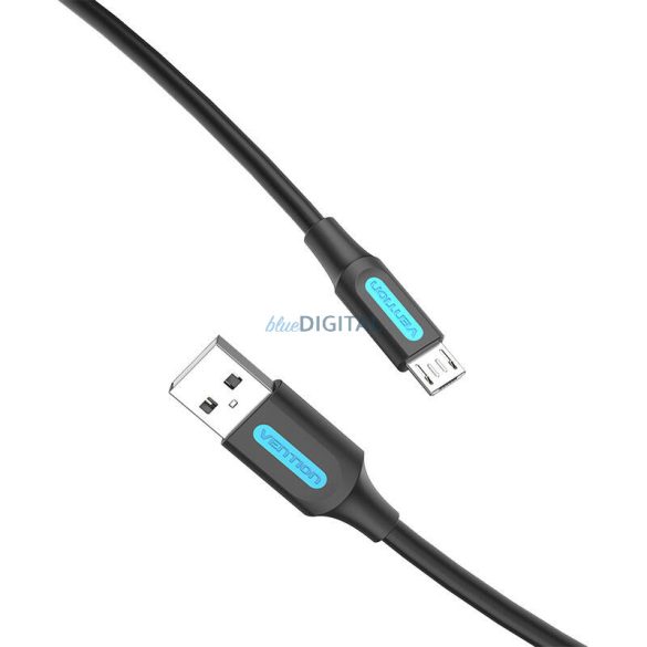 USB 2.0 A - Micro-B 3A kábel 0.5m Vention COLBD fekete