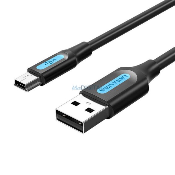USB 2.0 A férfi és Mini-B férfi kábel Vention COMBC 0.25m Fekete PVC