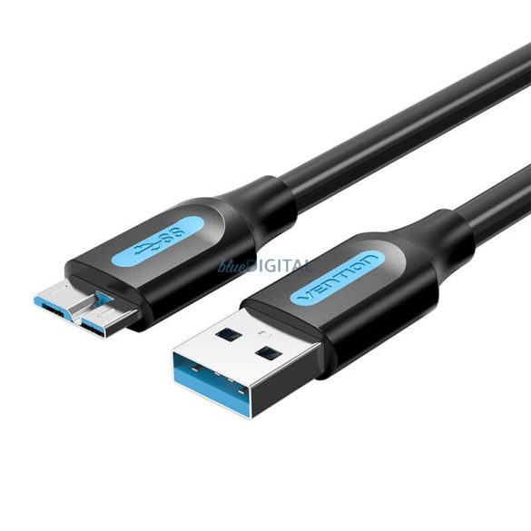 USB 3.0 A férfi és Micro-B férfi kábel Vention COPBC 0.25m Fekete PVC