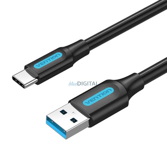 USB 3.0 A és USB-C kábel Vention COZBF 1m Fekete PVC
