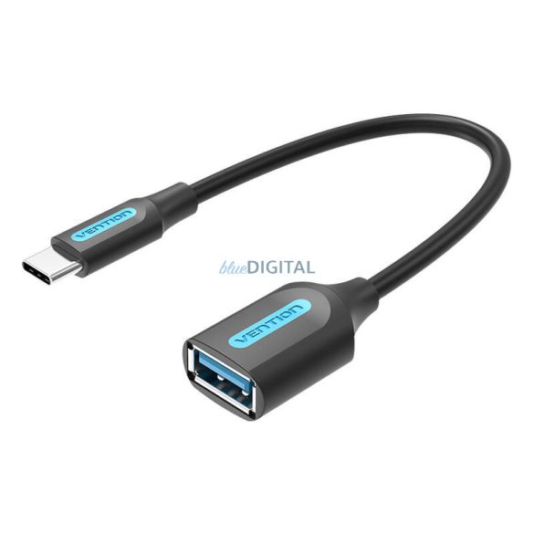 USB-C 3.1 male USB-A Female OTG kábel Vention CCVBB 0.15m, Fekete, PVC