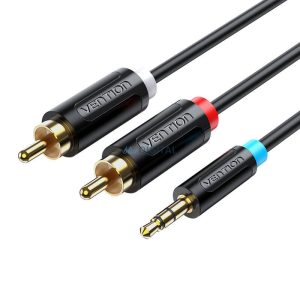 3,5 mm-es male 2x male RCA kábel 1,5m Vention BCLBG Fekete