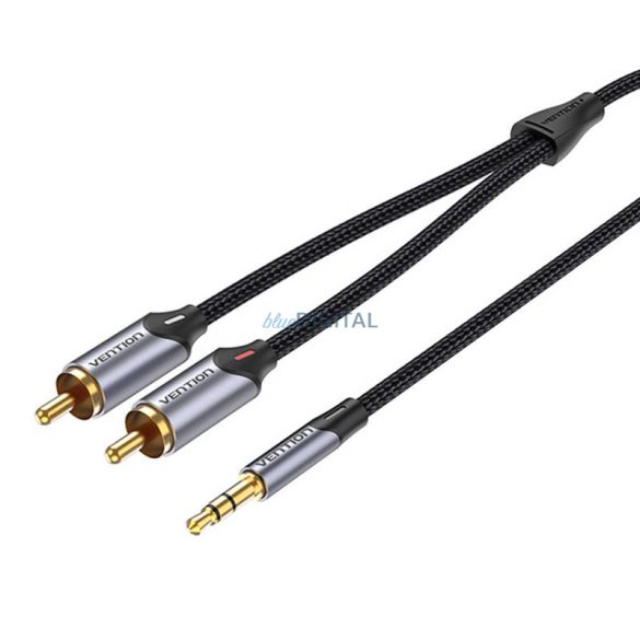 2xRCA kábel (Cinch) jack 3.5mm Vention BCNBF 1m (szürke)