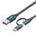 2in1 USB kábel USB 2.0 USB-C/Micro-B USB Vention CQDBF 1m (fekete)