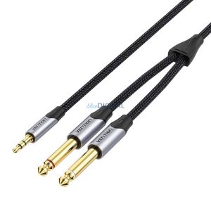 Kábel mini jack 3,5 mm és 2x jack 6,5 mm Vention BARHG 1,5m (szürke)