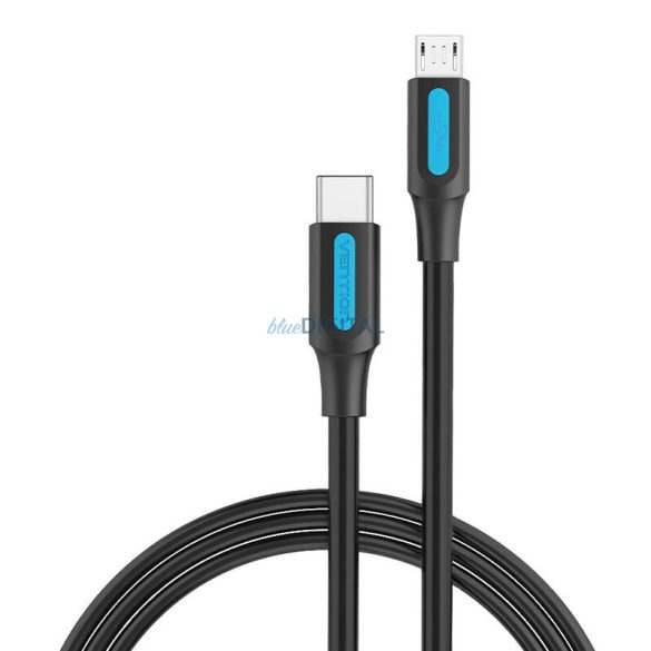 USB-C 2.0 és Micro-B 2A kábel 1m Vention COVBF fekete