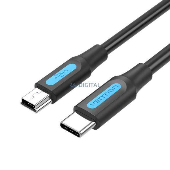 USB-C 2.0 és Mini-B 2A kábel 1m Vention COWBF fekete