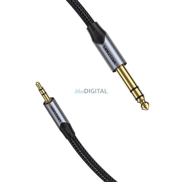 3.5mm TRS male 6.35mm male audió kábel 1m Vention BAUHF szürke