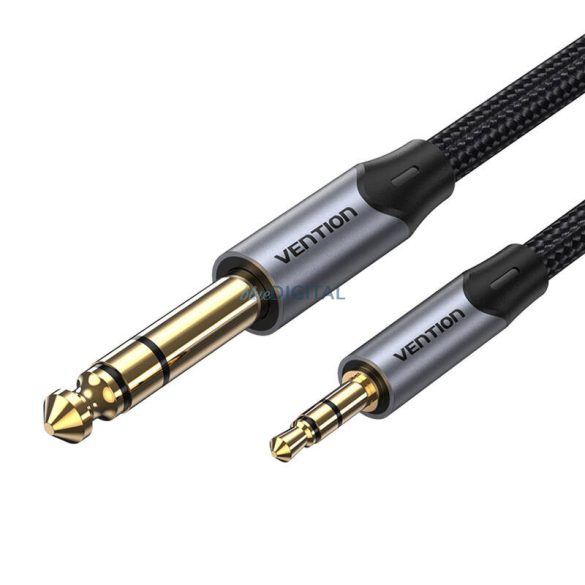 3.5mm TRS male 6.35mm male audió kábel 1m Vention BAUHF szürke
