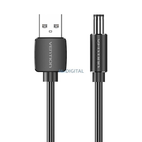 USB és DC 5.5mm tápkábel 0.5m Vention CEYBD (fekete)