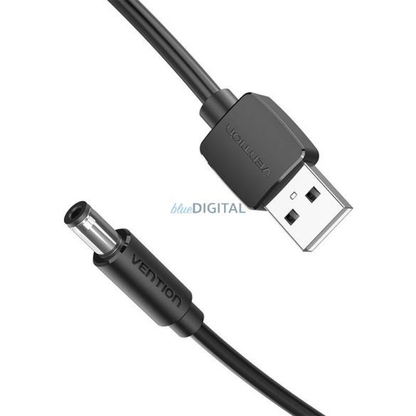 USB és DC 5.5mm tápkábel 1m Vention CEYBF (fekete)