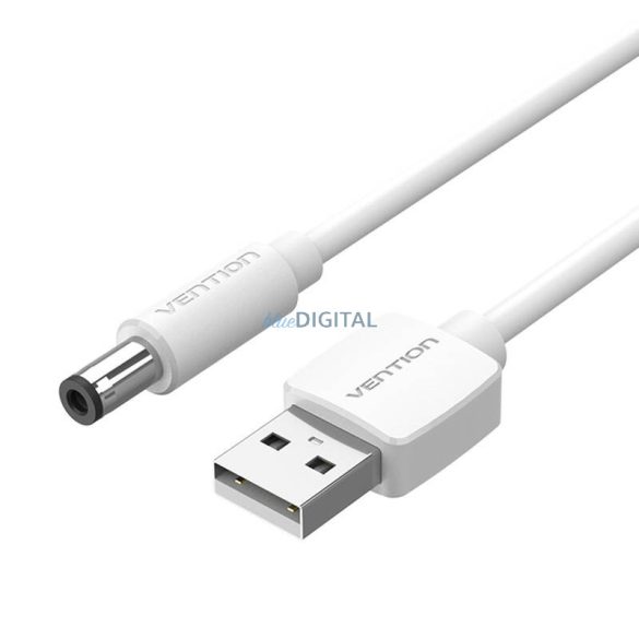 USB és DC 5.5mm tápkábel 0.5m Vention CEYWD (fehér)